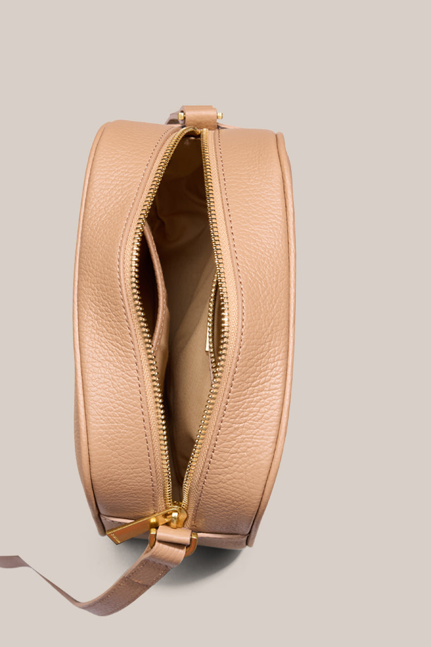 Vera Latte Camera Crossbody Bag