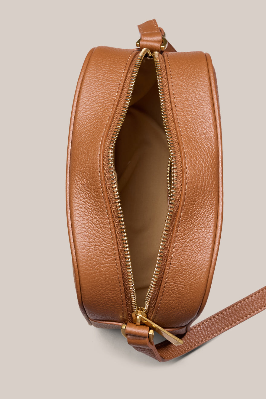Vera Cognac Camera Crossbody Bag