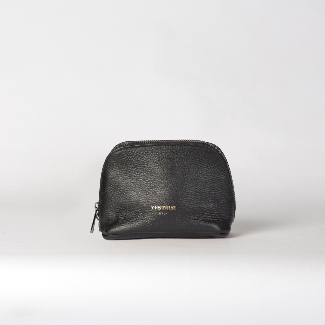 Leather Black Cosmetic Pouch Duo - PRE-ORDER - VESTIRSI