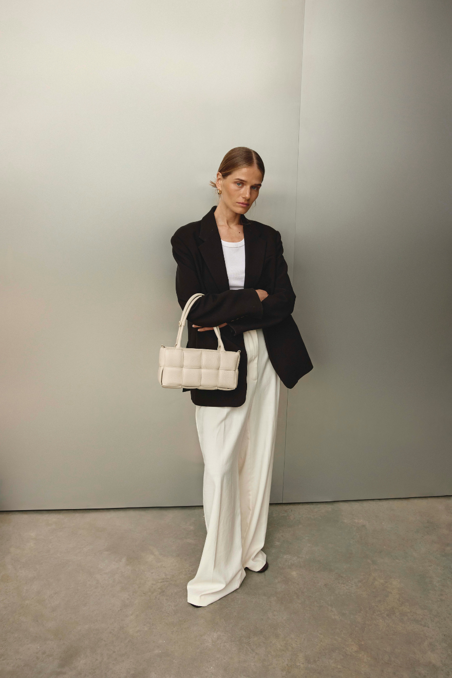 Margot Ivory Woven Baguette