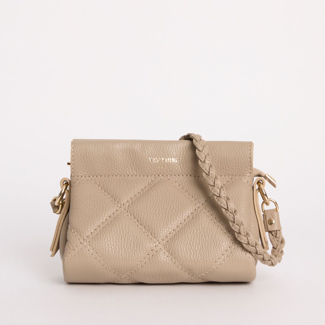 Italian Leather Quilted Crossbody Bag