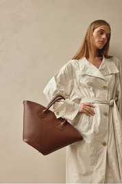 Jamie Chocolate Leather Tote