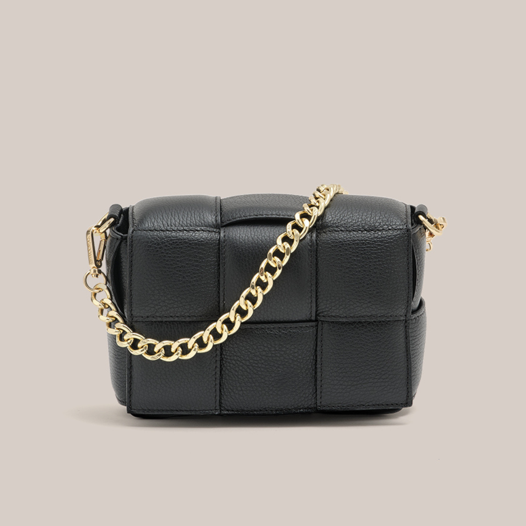Margot Black Leather Woven Bag - Slightly Imperfect – VESTIRSI display picture 1