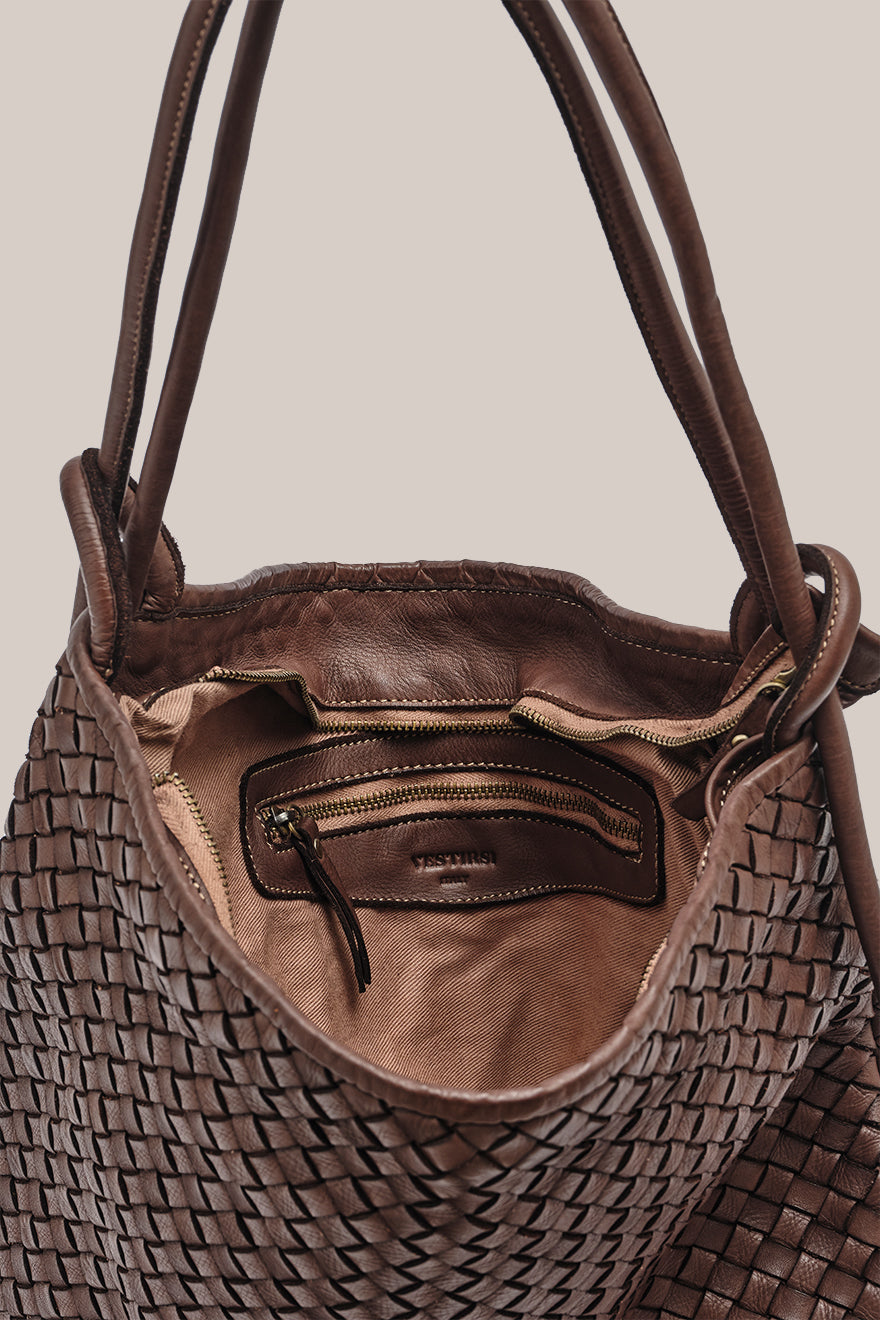 Woven Bella Dark Chocolate 2-in-1 Convertible Backpack Tote