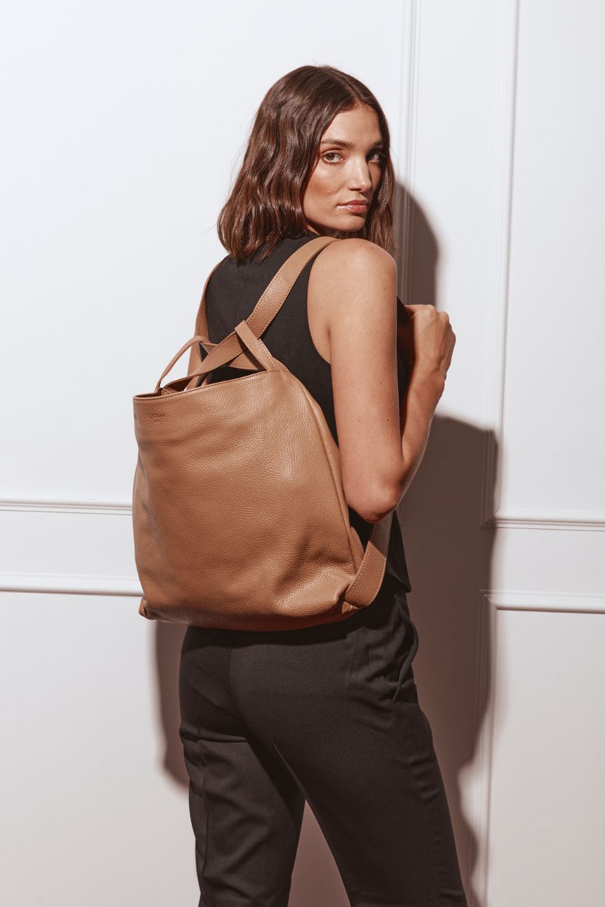 Bella Light Tan 2-in-1 Convertible Backpack Tote