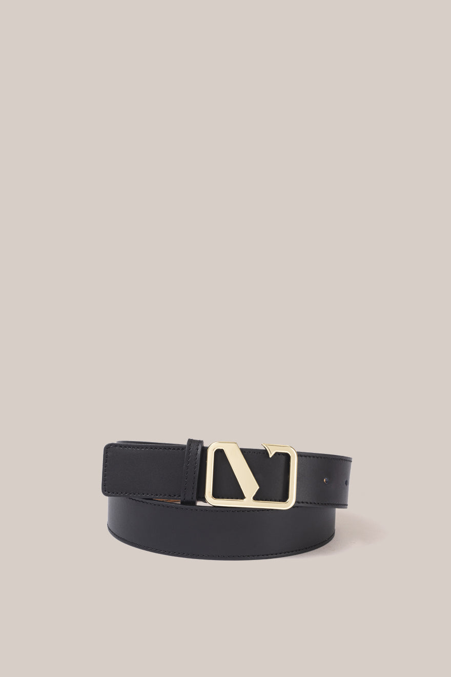 Victoria Black Smooth Leather Belt - Slightly Imperfect
