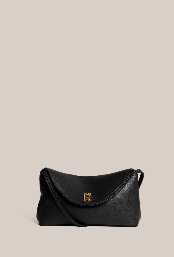 Sloane Black Leather Crossbody Clutch