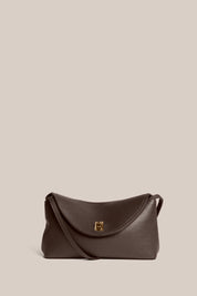 Sloane Dark Chocolate Leather Crossbody Clutch