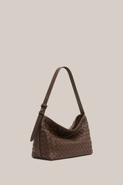 Elena Woven Shoulder Bag Chocolate