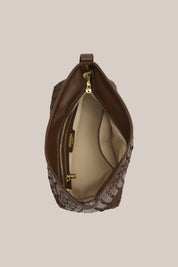 Elena Woven Shoulder Bag Chocolate