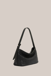 Elena Woven Shoulder Bag Black