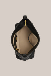 Elena Woven Shoulder Bag Black