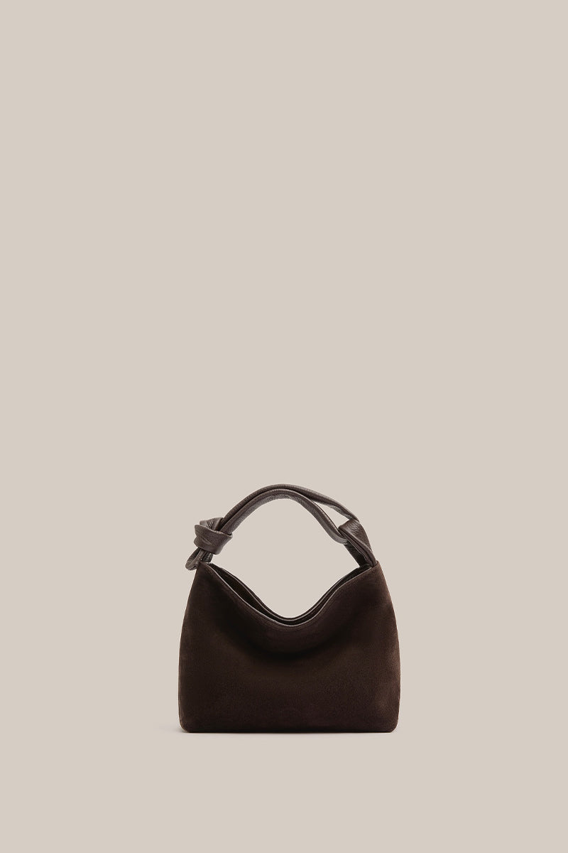 Jess Mini Suede Pouch Dark Chocolate