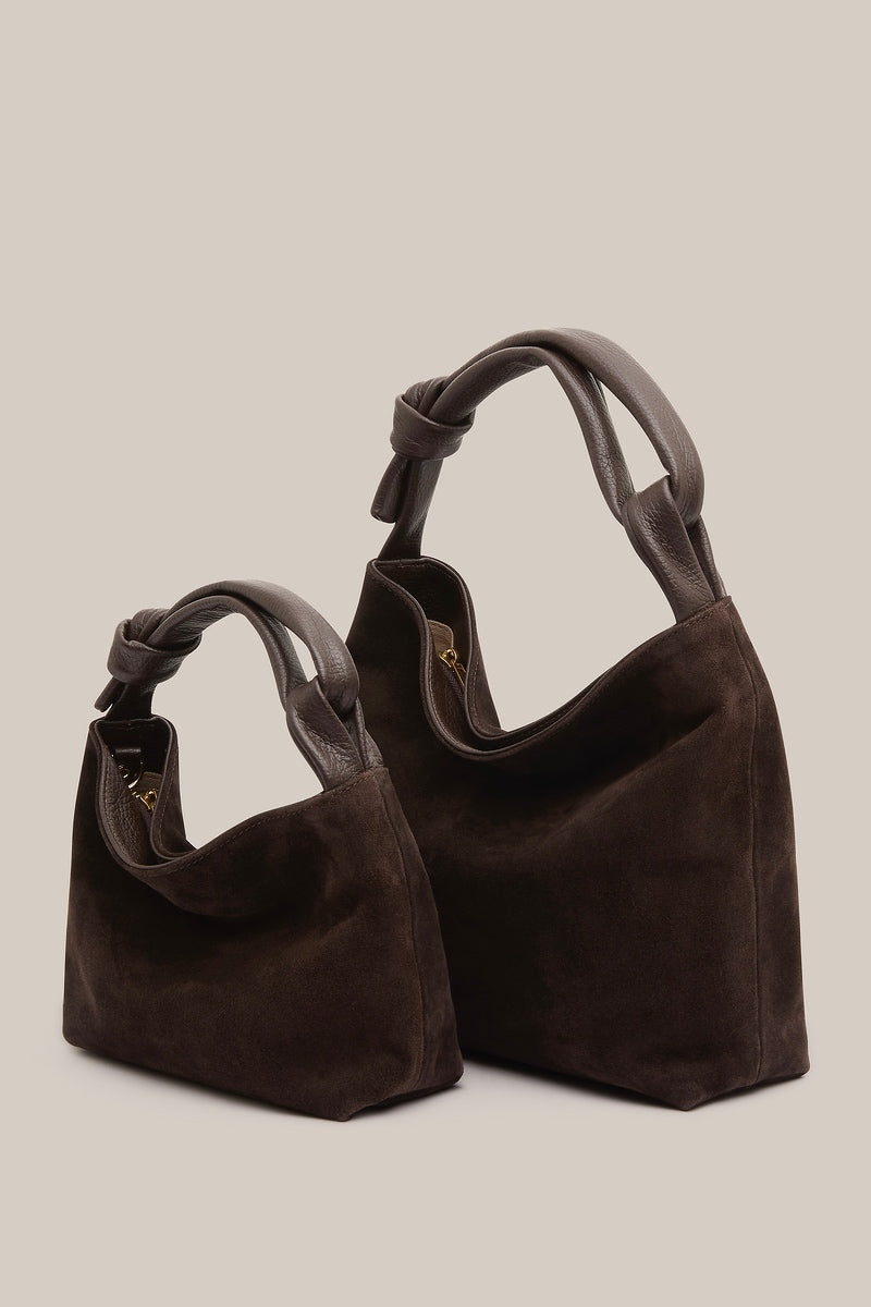 Jess Mini Suede Pouch Dark Chocolate