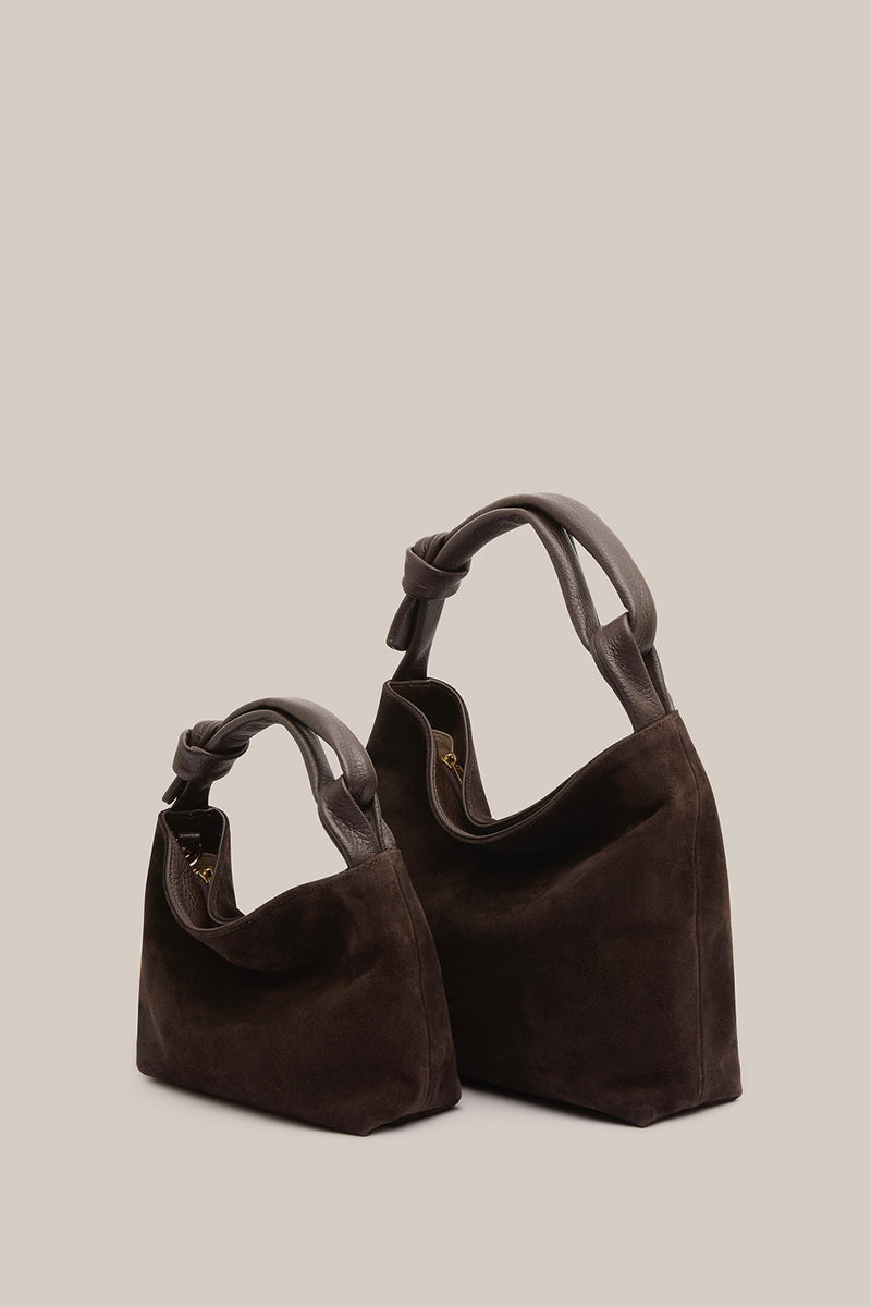 Jess Mini Suede Pouch Dark Chocolate