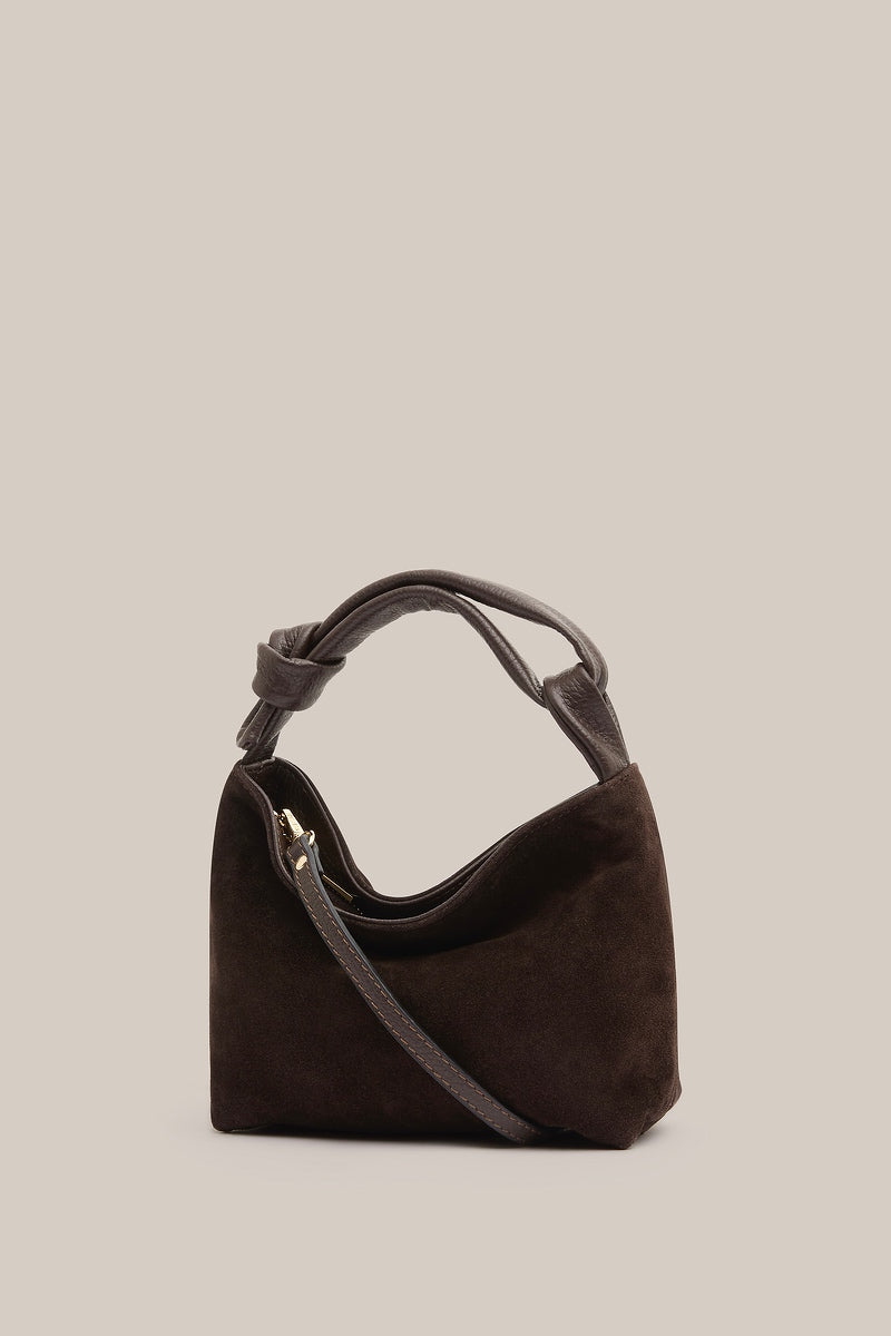 Jess Mini Suede Pouch Dark Chocolate