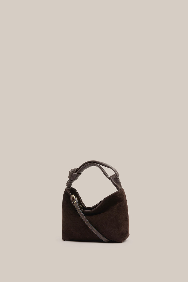 Jess Mini Suede Pouch Dark Chocolate