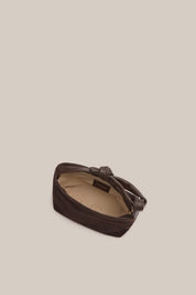 Jess Mini Suede Pouch Dark Chocolate