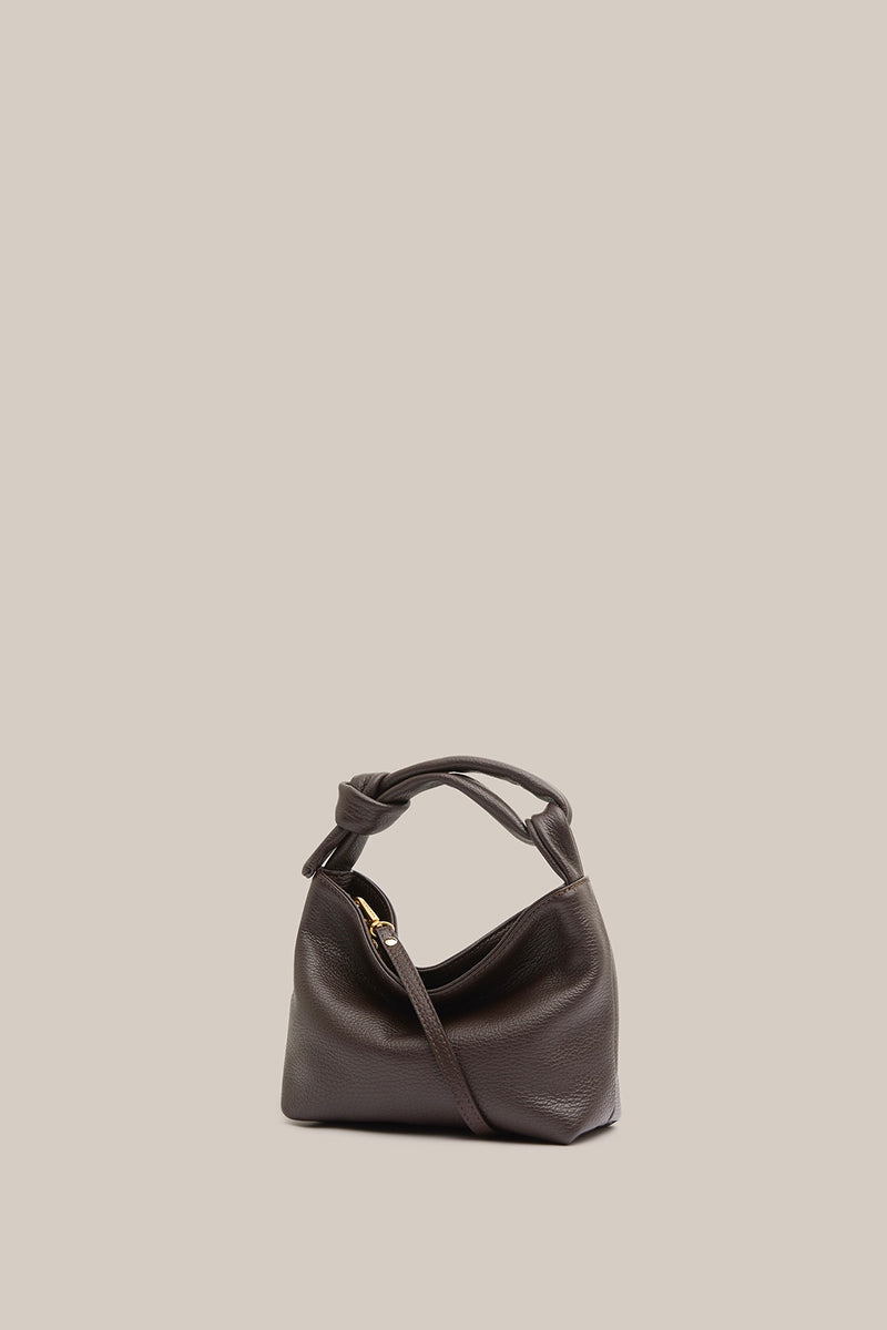 Jess Mini Leather Pouch Dark Chocolate