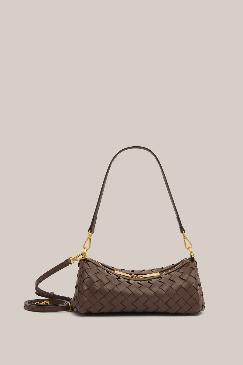 Vivi Woven Shoulder Crossbody Chocolate