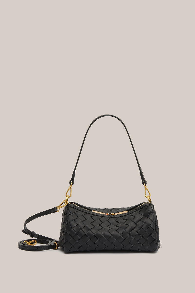 Vivi Woven Shoulder Crossbody Black