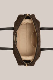 Gia Croc Suede Shoulder Bag Chocolate
