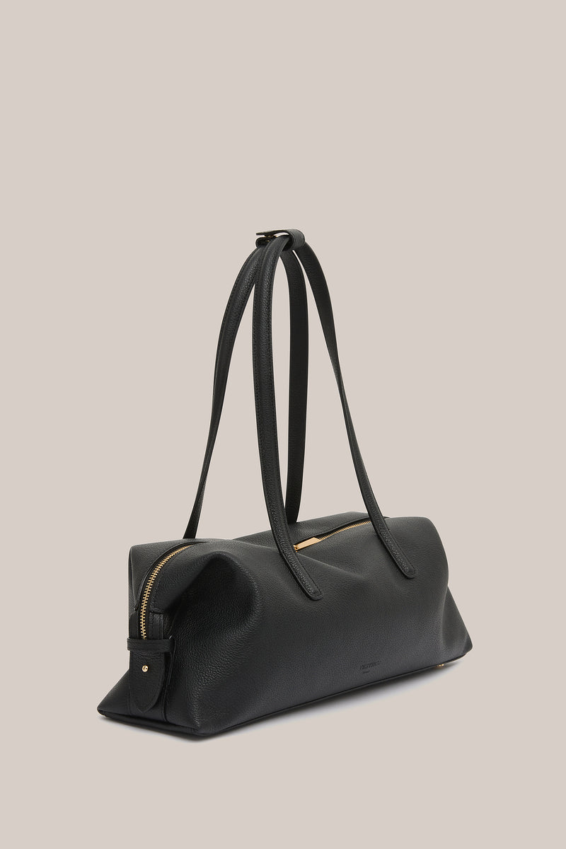 Gia Leather Shoulder Bag Black