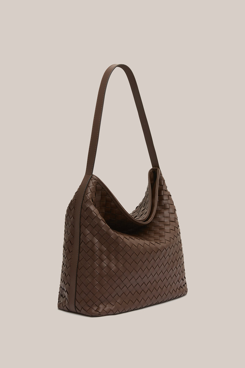 Bianca Woven Hobo Chocolate