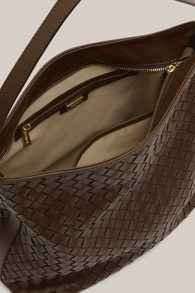 Bianca Woven Hobo Chocolate