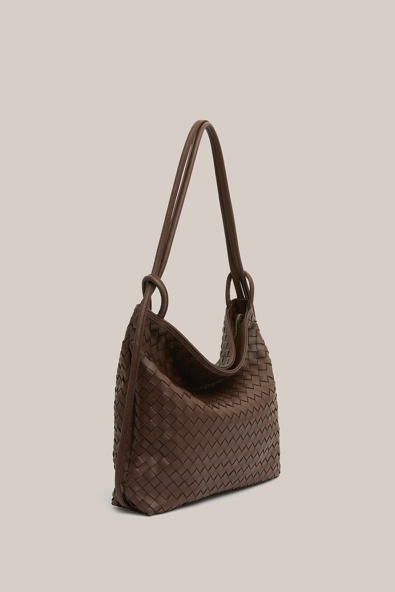 Woven Bella Convertible Backpack Chocolate