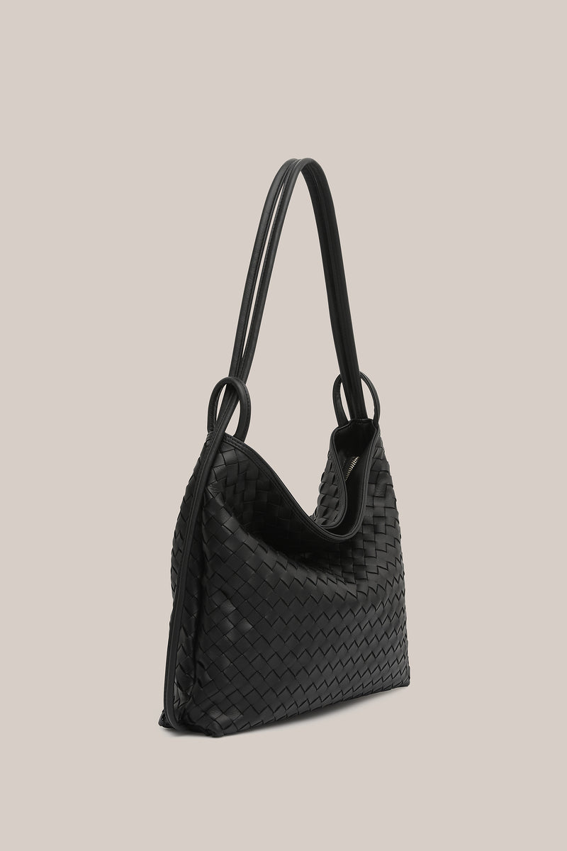 Woven Bella Convertible Backpack Black