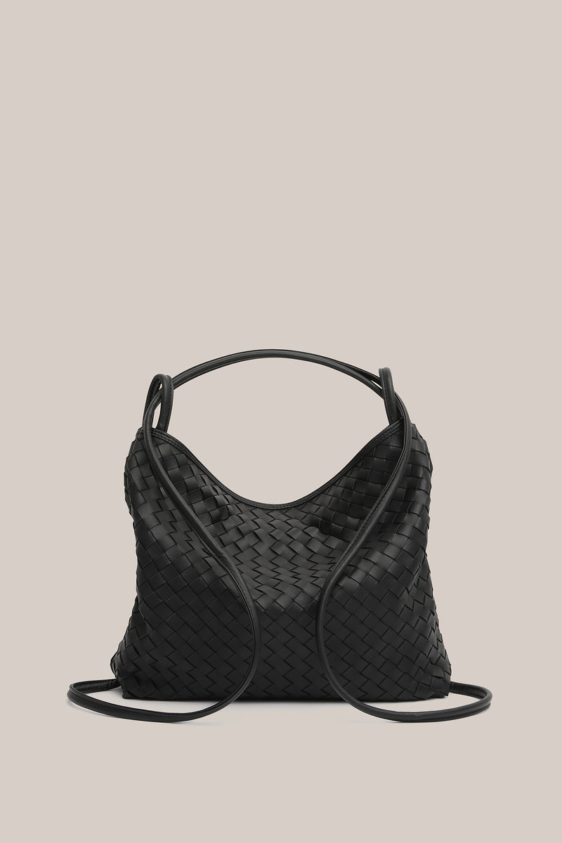 Woven Bella Convertible Backpack Black