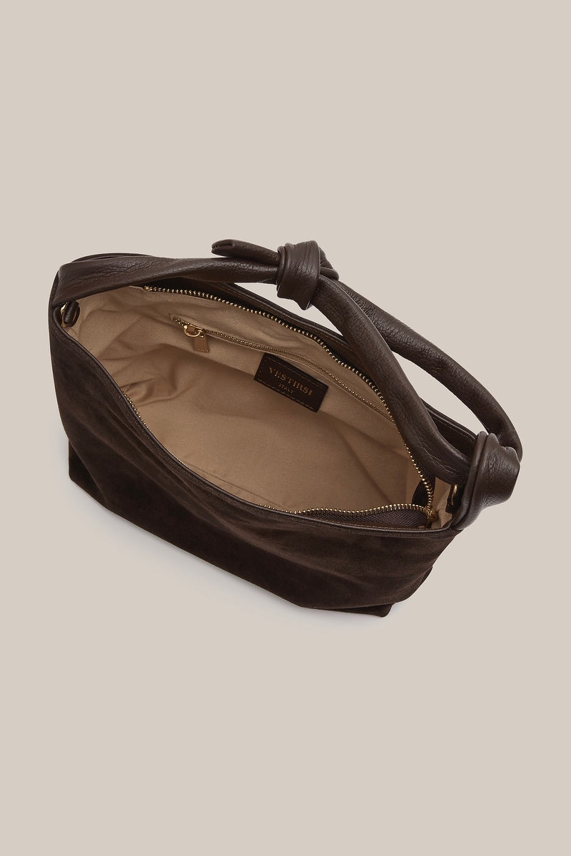 Jess Suede Pouch Dark Chocolate