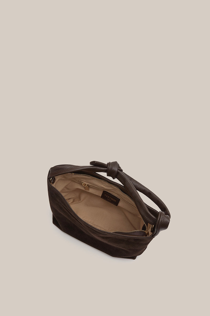 Jess Suede Pouch Dark Chocolate