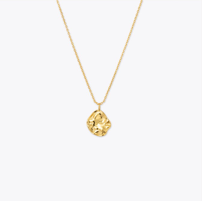 18K Gold Vermeil Textured Pendant Necklace - VESTIRSI