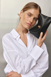 Sloane Mini Black Leather Crossbody Clutch