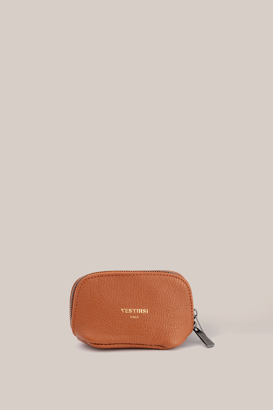 Leather Tan Cosmetic Pouch Duo - VESTIRSI