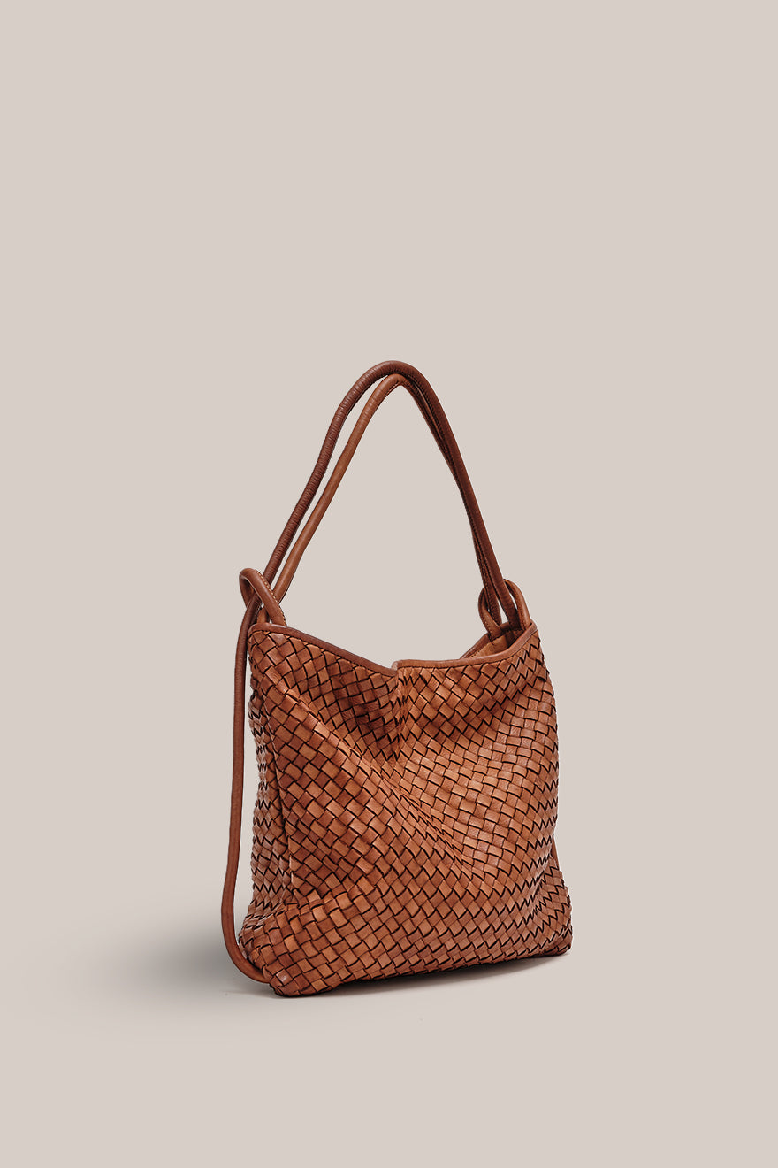 Pre-Order: Woven Bella Tan 2-in-1 Convertible Backpack Tote