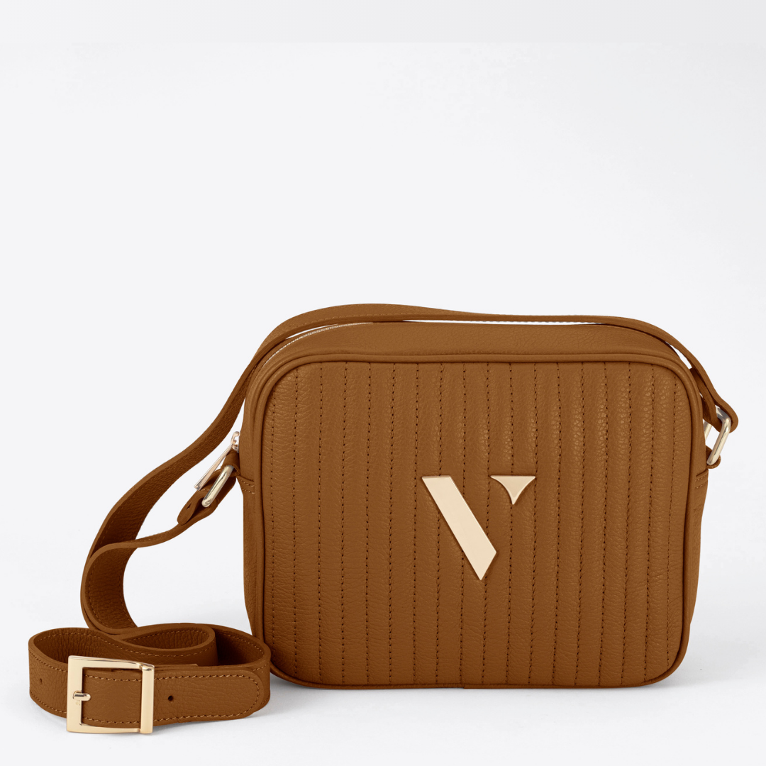 Kirsty Tan Quilted Crossbody - VESTIRSI