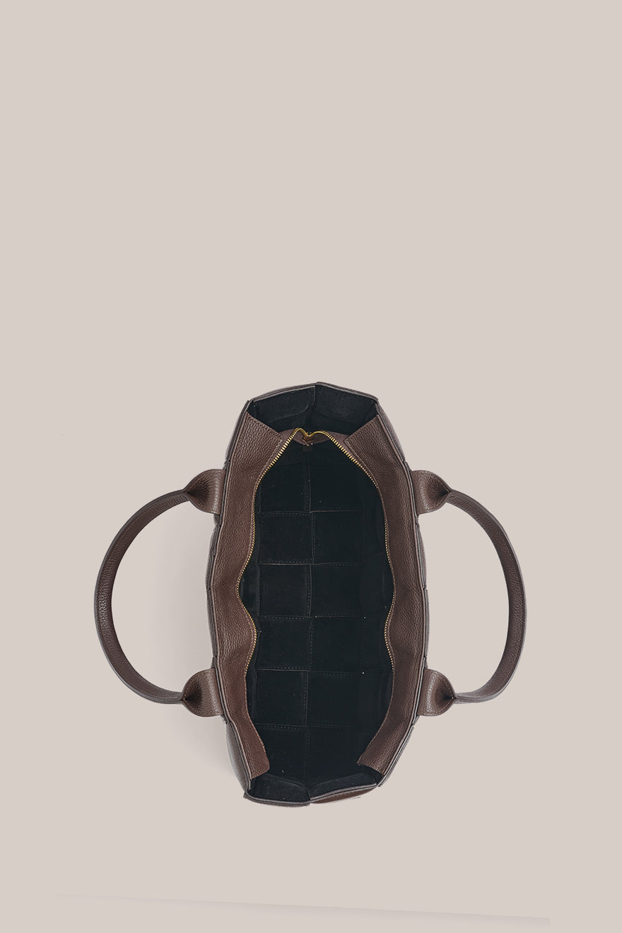 Margot XL Woven Tote Dark Chocolate – VESTIRSI