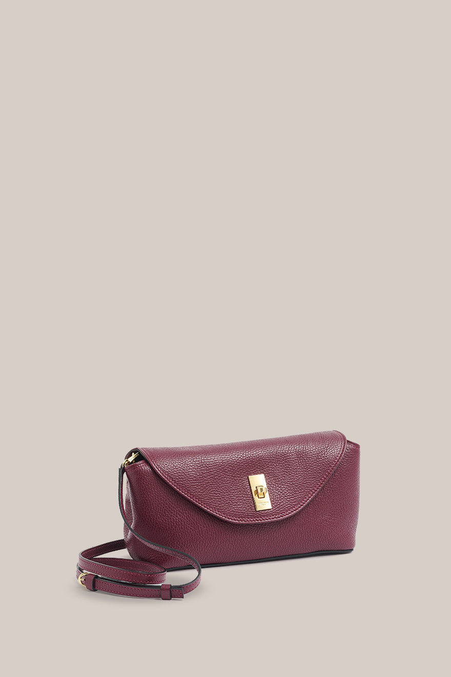 Sloane Bordeaux Leather Convertible Clutch - Slightly Imperfect