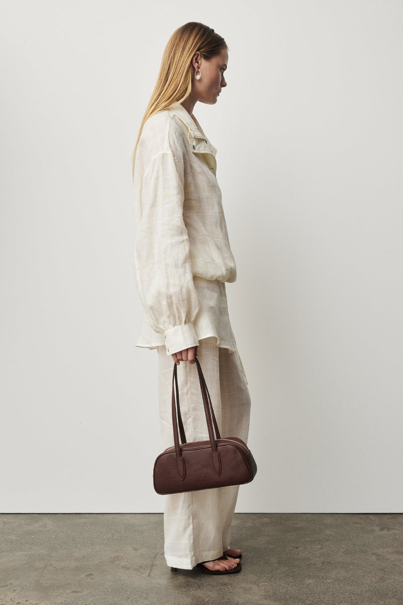 Vera Mahogany Baguette Bag