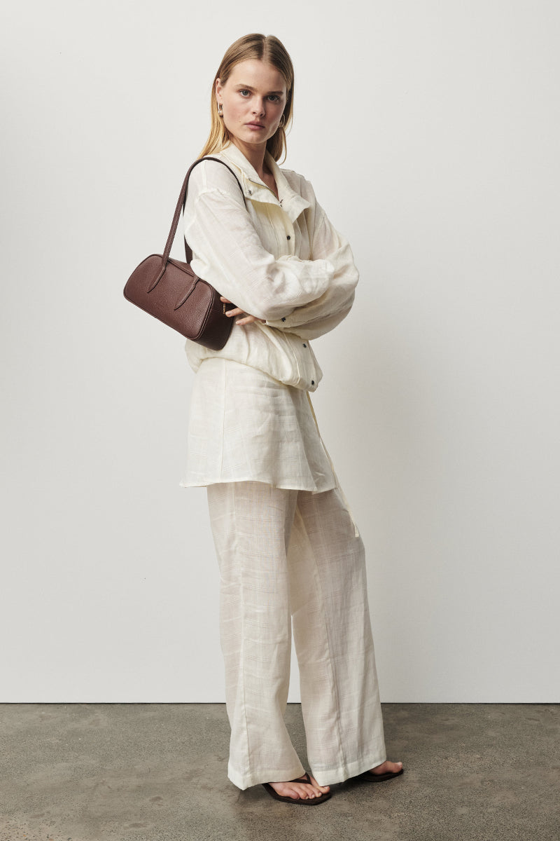 Vera Mahogany Baguette Bag