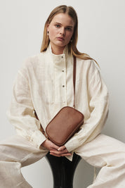 Vera Cognac Camera Crossbody Bag