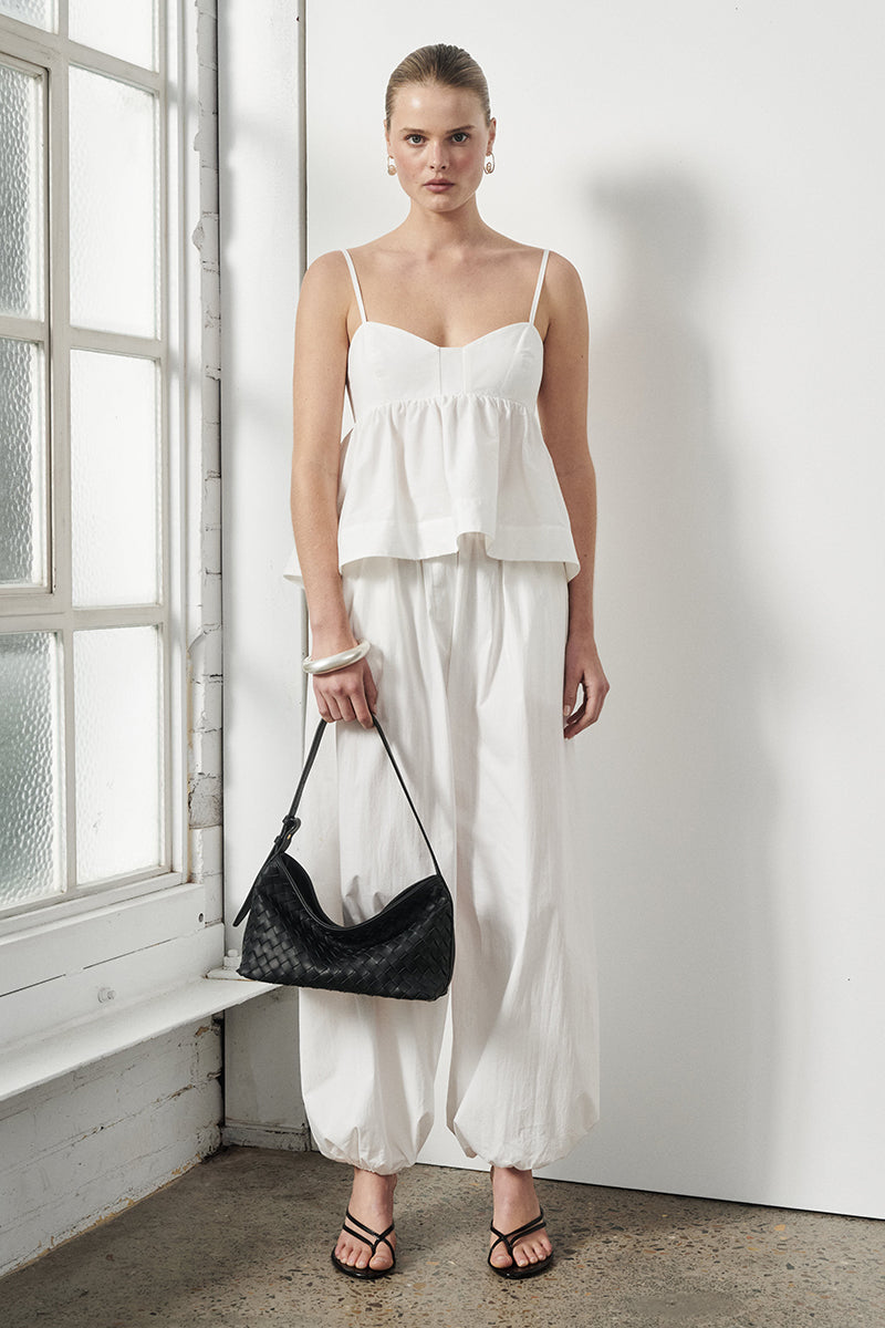Elena Woven Shoulder Bag Black