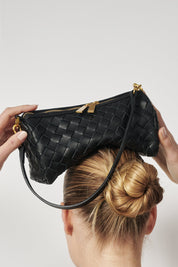 Vivi Woven Shoulder Crossbody Black