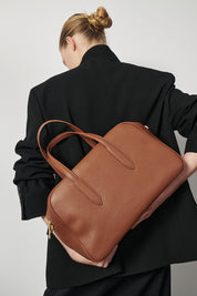 Vera Cognac Medium Bowler Bag