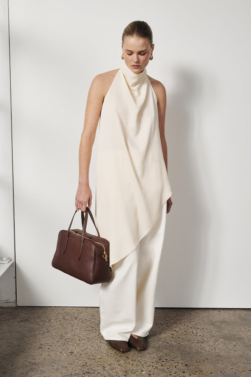 Vera Mahogany Medium Bowler Bag