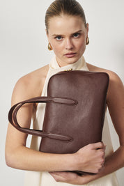 Vera Mahogany Medium Bowler Bag