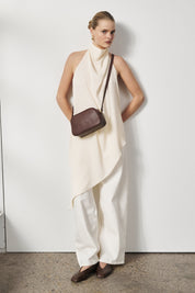 Vera Mahogany Camera Crossbody Bag